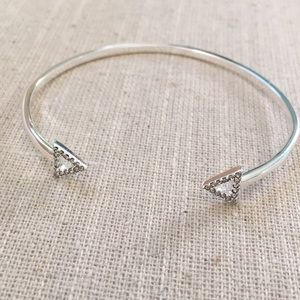 Stella & Dot cuff bracelet silver crystal arrows